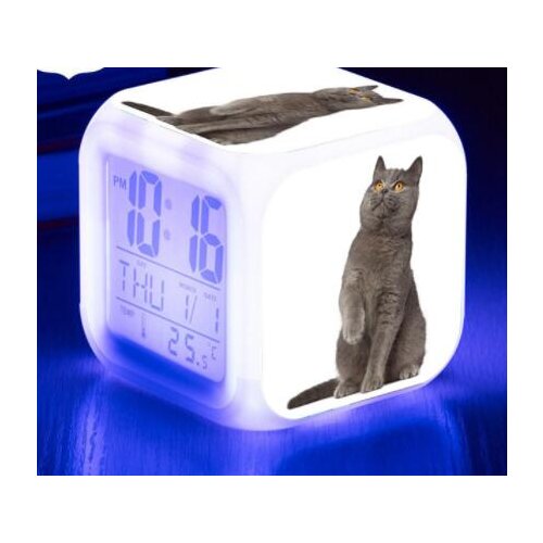2020 Christmas Gifts Cat LED Alarm Clock Kids Watch Home Decoration Square Customized Digital Clocks despertador de cabeceira