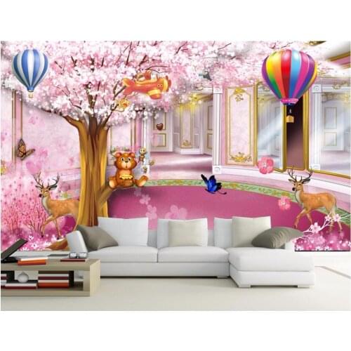 WDBH custom mural 3d photo wallpaper on the wall Big tree dream princess room home decor 3d wall murals wallpaper for wall 3 d