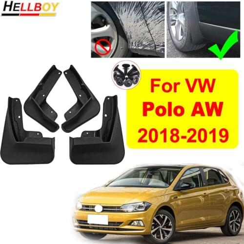 4pcs Car Mud Flaps For VW Polo AW 2019 2018 Front Rear Fender Flare Mudguards Molded Mudflaps Splash Guard Auto Accessories