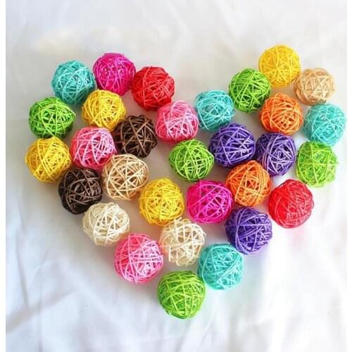 5PCS 3cm Rattan Ball Home DIY Hollow Out Ranttan Ball Fashion Sepak Takraw Rattan Decoration For Wedding
