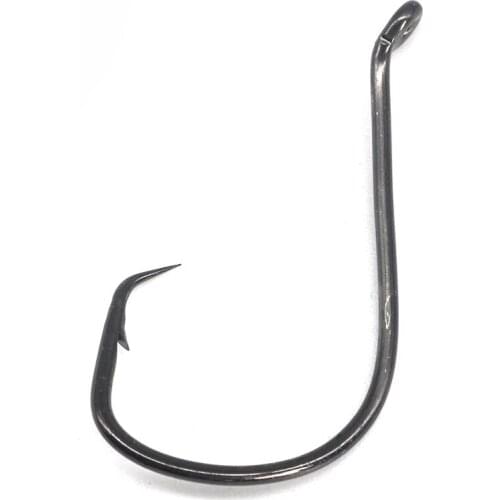 50pcs Octopus Fishing Hook High-carbon Steel Fishhooks Saltwater Bass Black Offset Octopus Sea Fishing Beak Bait Tackle 1-5/0