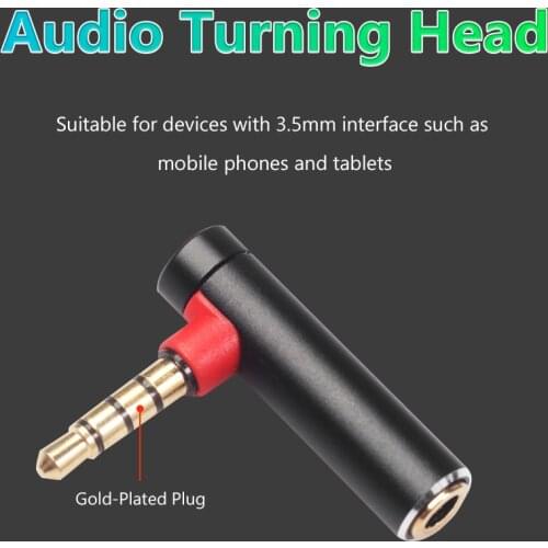 90 Degree 3.5mm Male To Female Audio Converter Adapter L-shape Stereo Earphone Microphone Jack Connector for Tablet Phone PC