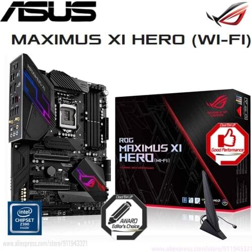 Asus ROG MAXIMUS XI HERO (WI-FI) Motherboard LGA 1151 DDR4 64GB Desktop Intel Z390 Placa-mãe 1151 Gaming ATX CrossFireX New