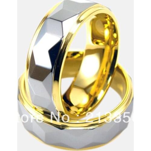 FREE SHIPPING!USA WHOLESALES CHEAP PRICE BRAZIL RUSSIA HOT SELLING 8MM WOMEN&MENS TWO TONE COMBINE HIS/HER TUNGSTEN WEDDING RING