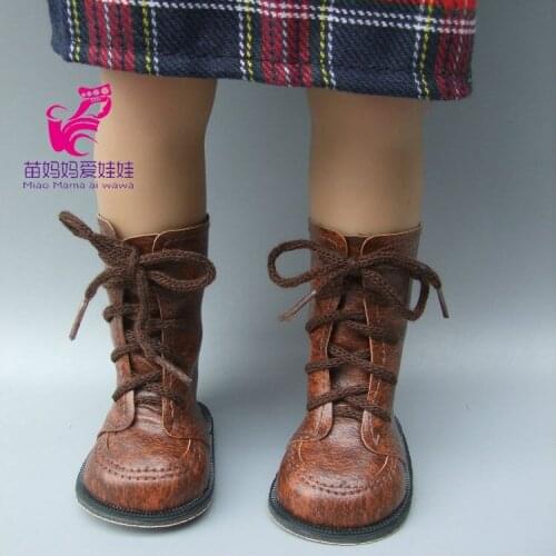 Lace Up PU Martin leather Boots Shoes for 18" 45CM Dolls, shoes for Alexander doll accessor
