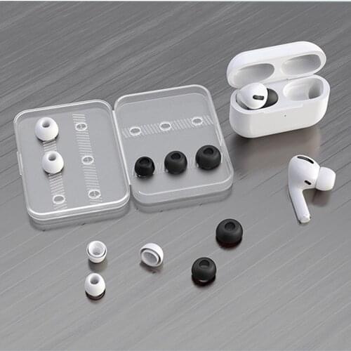 Black Gray 3 Pairs Black/White Soft Silicone Earbuds Earphone Tips Cover For Airpods Pro Airpods3 Earcap Eartips S/M/L Size
