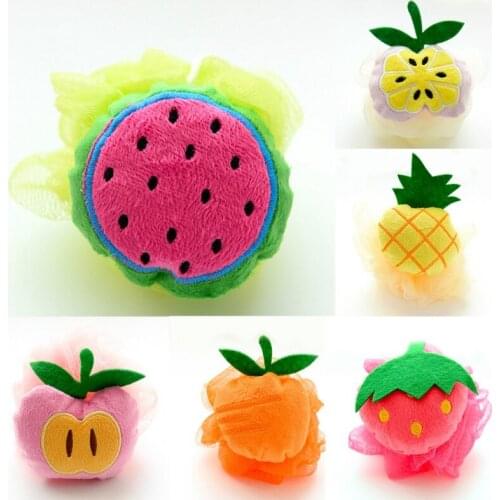 Cute Fruit Shape Baby Bath Ball Baby Care Washing Body Massager Brushes Bathroom Towel Flower Bath Brush