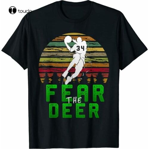 Tee Fear The Deer Gift For Milwaukeee Basketball Fans 34 T-Shirt Birthday Gift