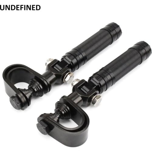 Motorcycle Highway Foot Pegs with Clamps Black Engine Guard Footpegs 25-32mm For Harley Touring Road King Softail Dyna Universal