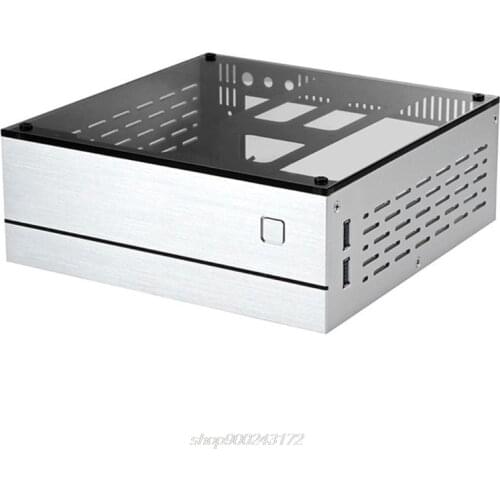 B01 Mini ITX Computer Case Chassis Aluminum/Glass Briefcase Home Theater Computer Box Desktop PC Enclosure M12 21 Dropship