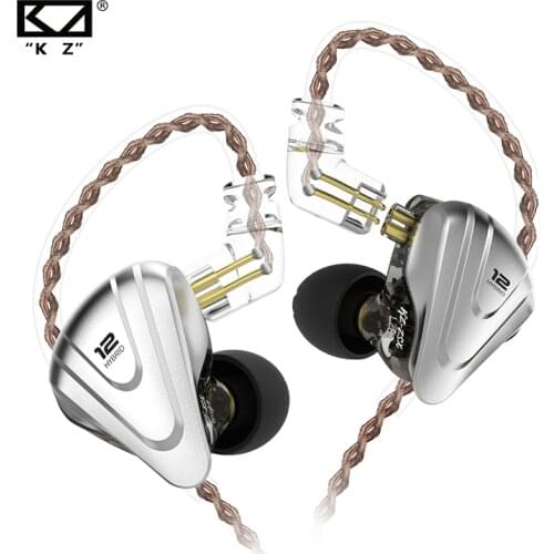 KZ ZSX Terminator Metal Headset 5BA+1DD Hybrid 12 drivers HIFI Bass Earbuds In-Ear Monitor Noise Cancelling Earphones