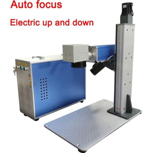 50W Raycus JPT MAX Auto focus fiber laser marking machine cut metal steel gold silver jewelry engraving electric up and down