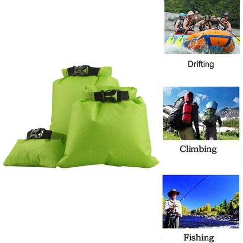 Multifunctional 3pcs Set S to L Waterproof Dry Bags Sack Pouch Boating Kayak