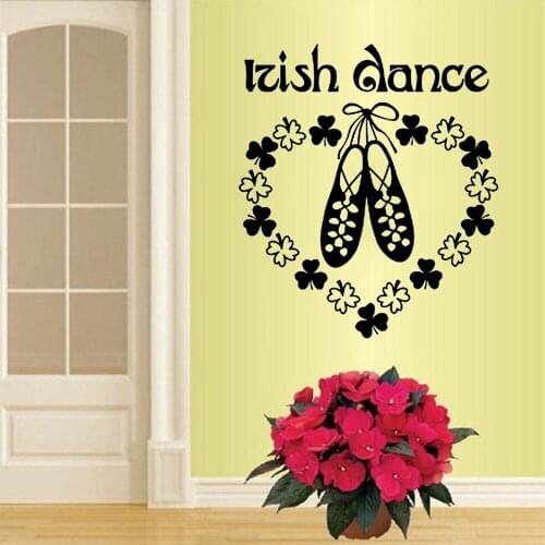 Wall Vinyl Decal Art Sticker Irish Dance Words Sign Shoes Ireland Dance Studio Dancing Girl Woman Mural home decor Decals q195