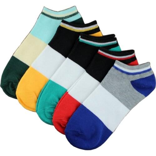 10 Pairs/ Lot Business Casual Men Summer Autumn Socks Three-color Stripes Quality Short Shallow Mouth Male Cute Sock 5 New Color