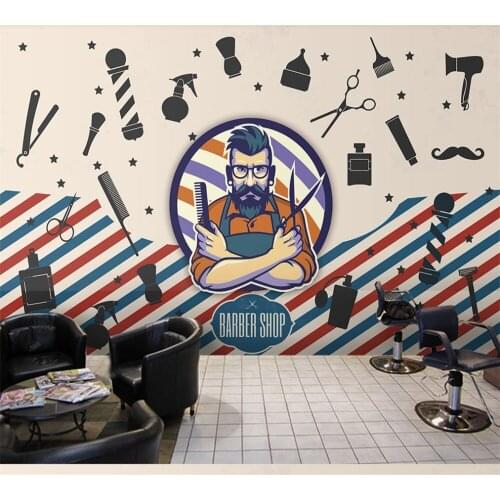Custom 3D wallpaper mural tooling trend fashion beauty salon decoration painting background wall