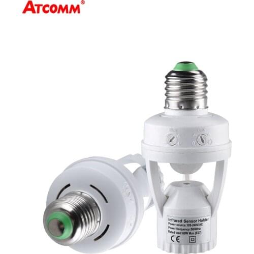 PIR Motion Sensor Socket E27 Converter 100-240V Auto Smart Induction Switch E27 Ampoule LED Lampholder