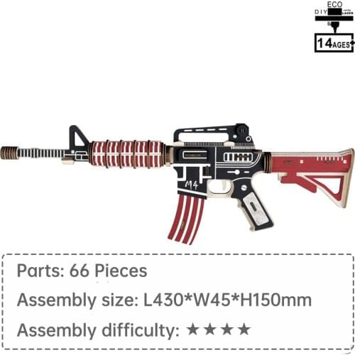 M4 ASSAULT RIFLE wooden toys educational toys interactive toys puzzles for kids Collectible toys Decoration toys Wood crafts