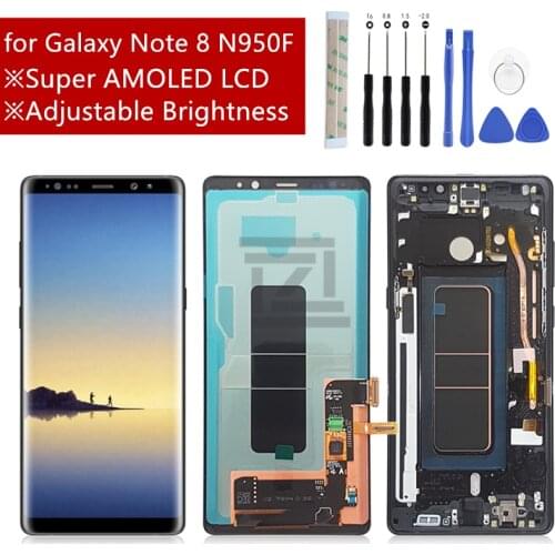 Super AMOLED for Samsung Galaxy Note 8 N950F LCD Display with Frame Touch Screen Digitizer LCD Display for Galaxy Note8 Parts