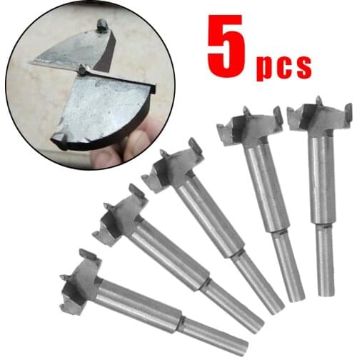 5pcs Forstner Drill Bits Forstner Wood Drill Bit Self Centering Hole Saw Cutter Woodworking Tools Set