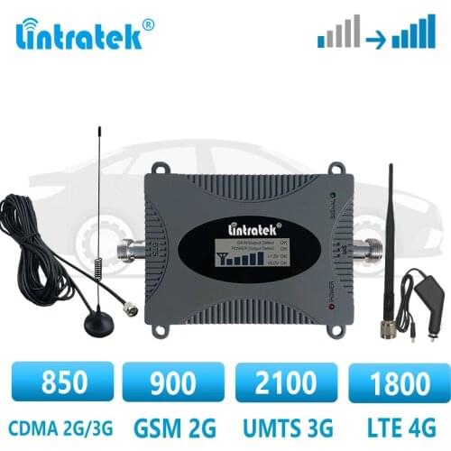 Lintratek Car Use 2G 3G 4G LTE Cellular Amplifier Repeater GSM 850 900 2100 1800 DCS Single Band Mobile phone Signal Booster