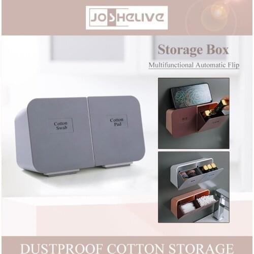 Cotton Swab Lipstick Storage BoxWall Mounted Multifunctional Small Object Sorting Automatic Flip Dustproof Home Supplies