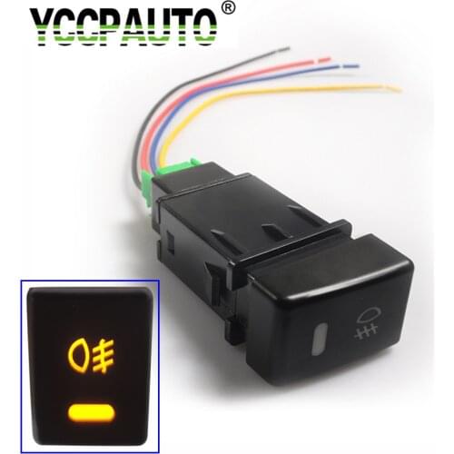 YCCPAUTO 5-Pin Car Front Fog Light Control Switch For ISUZU MU-X / D-MAX Fog Lamp Button with 4 Wire Cable DC12V