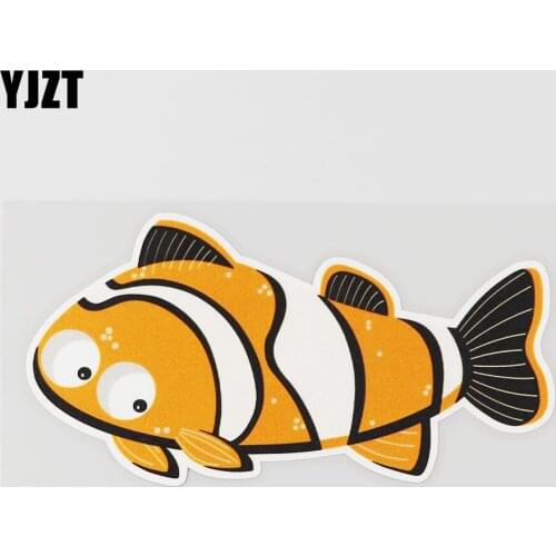 YJZT 13.8CMX7CM Lovely Fish Car Sticker Cartoon Fish Pvc Decal Marine Organism 6A-0222