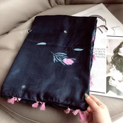 2021 Women Floral Printed Pattern Printed Pattern Tassel Scarf 10pcs/lot