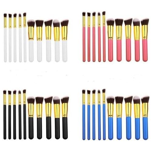 10 Pcs Superior Professional Soft Cosmetic Make Up Brush Set Womans Toiletry Kit Makeup Brushes Kabuki Brush