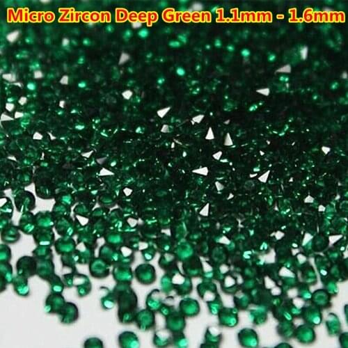 1440pcs/bag 1.1mm - 1.6mm Deep Green Zircon Micro Crystal Mini Nail Art Rhinestones Nail Decorations