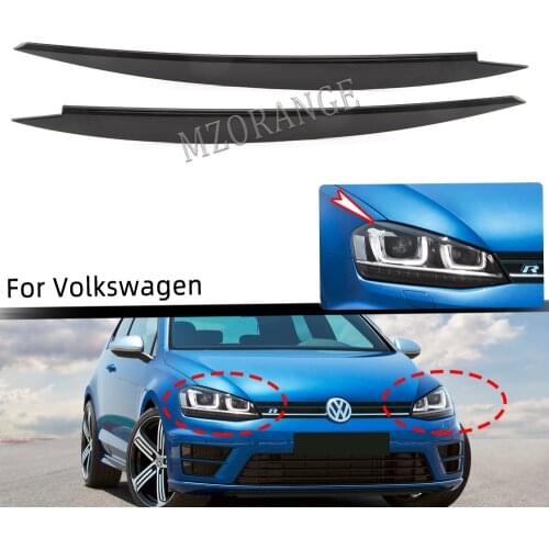 2pcs Black Headlight Eyebrow Eyelids Cover Trim Decoration for VW Golf 7 VII GTI GTD GTE R MK7 Headlight Eyebrow Eyelids Cover
