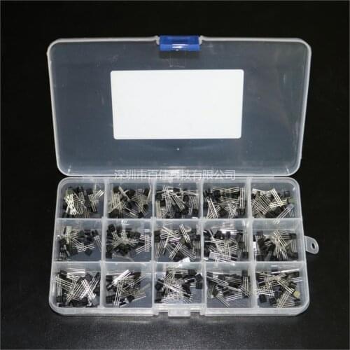 300pcs 15 kinds × 20pcs common triode box sets TO-92 S9012/S9013/S9014/S8050/S8550/MPSA92/Tl431/BC337/2N3906/A1015/C1815/13001
