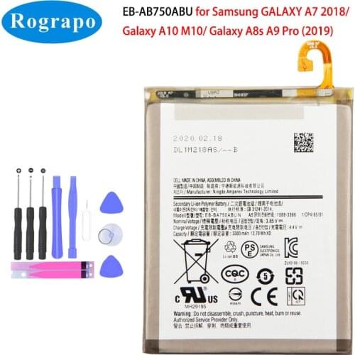 3300mAh EB-BA750ABU Battery For Samsung GALAXY A7 2018 A750 A730x SM-A750F A10 M10 SM-A105F/DS A8s SM-G887 Original Mobile Phone