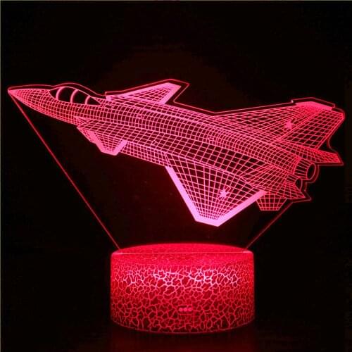 F/A-18 F16 Fighter 3D Light Fighter Remote Control Toy Model Switch Night Light Neon Bedroom Desk Lamp Christmas Gift Plane