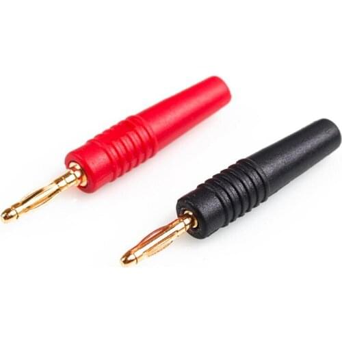 4pcs New 4mm Plugs Gold Plated Musical Speaker Cable Wire Pin Banana Plug Connectors