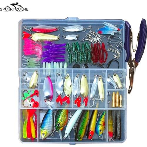 73/101/132/232Pcs Fishing Lures Set Mixed Minnow Piler Spoon Hooks Fish Lure Kit In Box Isca Artificial Bait Fishing Gear Pesca