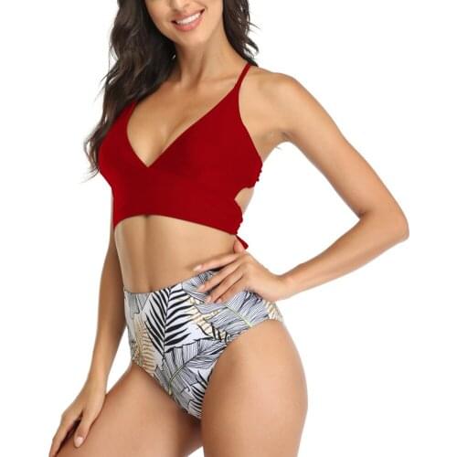 AA Womens Back Cross Bikinis Bandage Bikini Suits V-neck Backless Top and Tight High Waist Thong Split Swimsuit Swimming