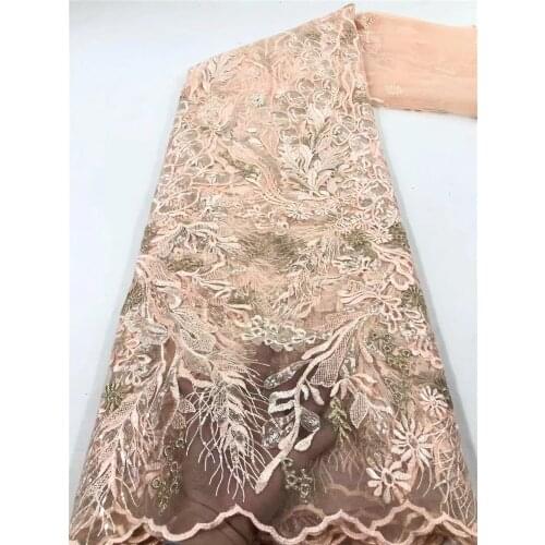 African lace fabric, high-quality exquisite flower sequined mesh embroidery, suitable for ladies' fashion skirts