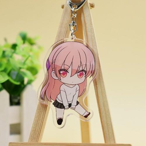 Anime Manga Tonikaku Kawaii Yuzaki Keychain Double sided Acrylic Model Keyring Cosplay Figure School Bag Pendant Toy