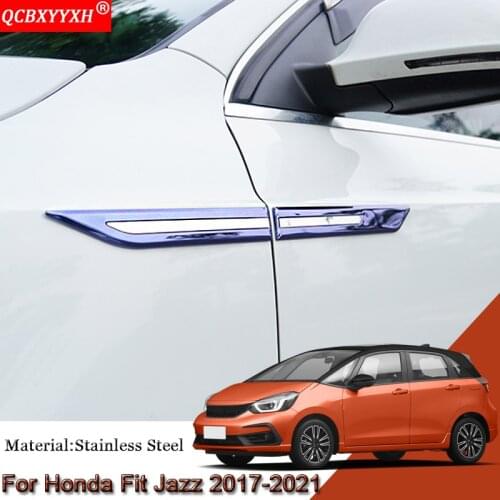 Car Styling Car Side Leaf Plate Decoration Sequins Leaf Board Side Label Stickers Auto Accessories For Honda Fit Jazz 2017-2021