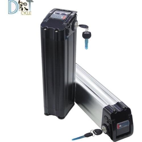 Free shipping Lithium bike 250W 500W 48V 24.5Ah longer silver fish battery with charger