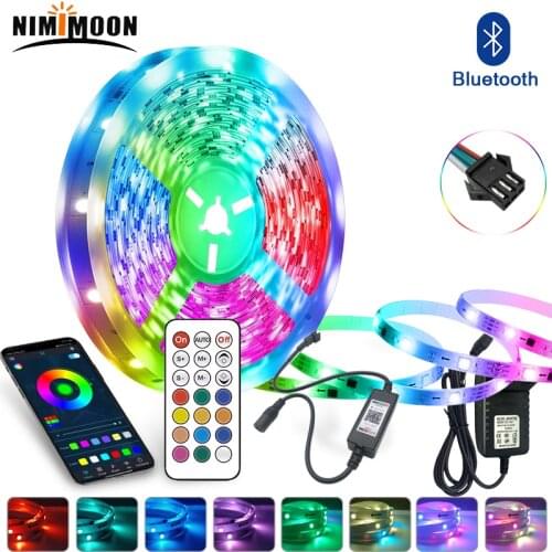 Bluetooth Dream Color WS2811 Addressable RGB LED Strip Lights DC12V Individually Lighting with Remote RGB 2835 5050 for Bedroom