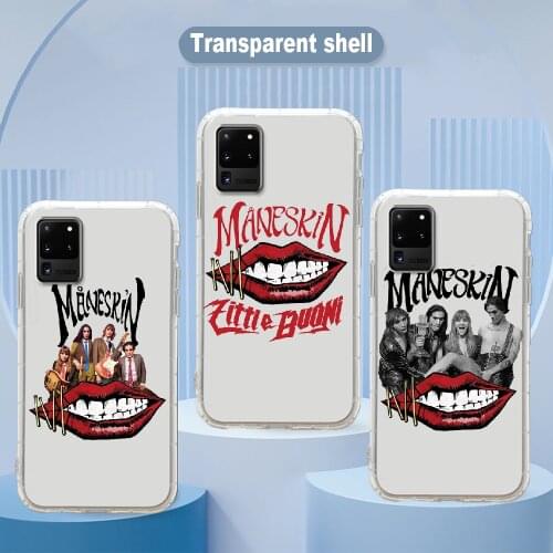 Maneskin Damiano David Phone Case Transparent For Samsung Galaxy Note 4 8 9 10 20 S8 S9 S10 S10E S20 Plus UITRA Ultra