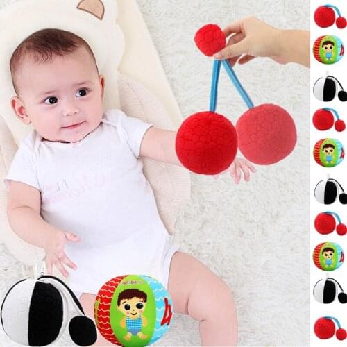 Baby Plush Soft White Black Red Colorful Visual Balls with Rattle Hand Grasp Bells for 0-12 Months Infant Newborn Toddlers Kids