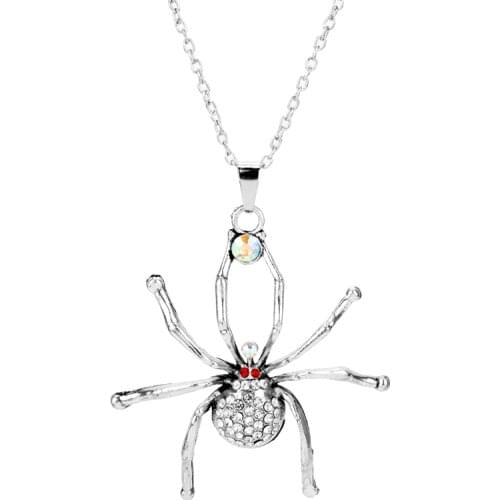 Dongsheng Spider Necklace Holloween Necklaces & Pendants With Crystal Spider Silver Color Women Jewelry Gifts -30