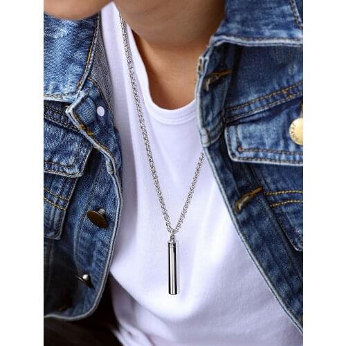 Personalized Creative Perfume Bottle Necklace Mens Simplicity Versatile Pendant Fashion Brand Hip Hop Cool Customizable