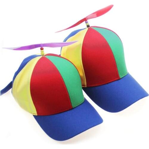 Creative Funny Men Snapback Cap Funny Multicolor Propeller Baseball Hat Adjustable Outdoor Hat Sun Hat Visors for Parent child