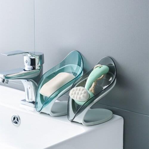 Leaf Shape Soap Box Drain Soap Holder Box Bathroom Shower Soap Holder Dish Storage Plate Tray Bathroom Supplies Bathroom Gadgets