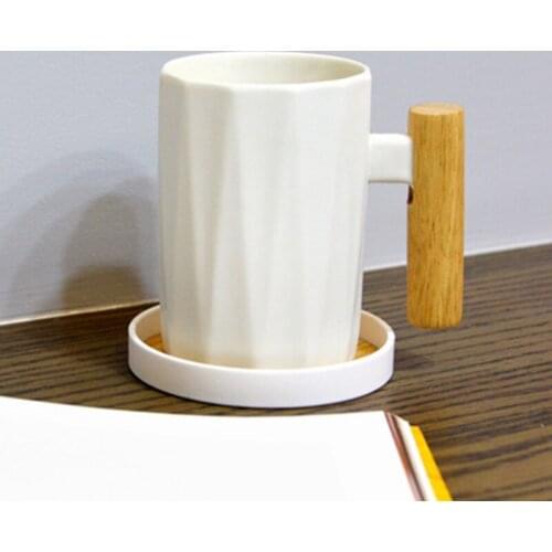 Round imitation wood grain decorative placemat insulation non-slip table mat coaster kitchen decoration accessories
